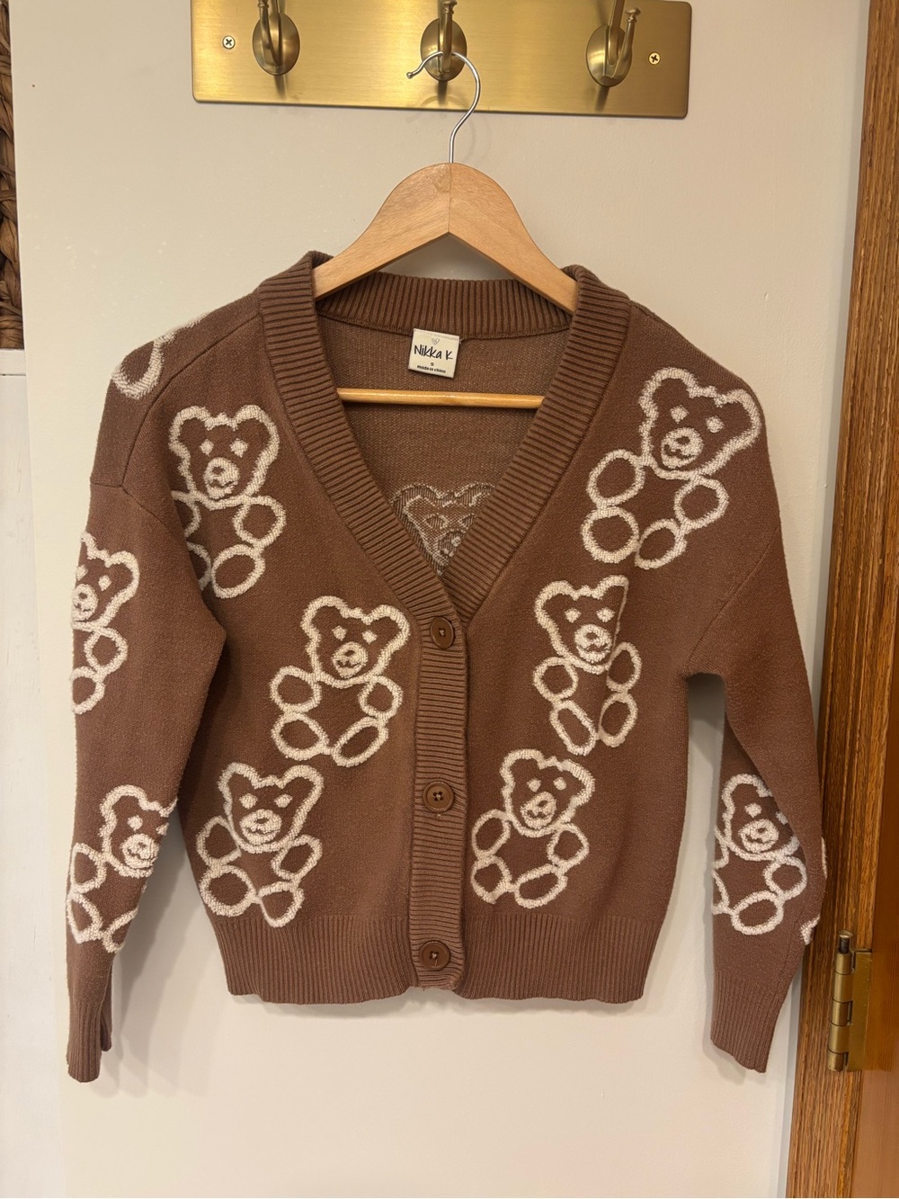 Nikka K Teddy Bear Cardigan size small